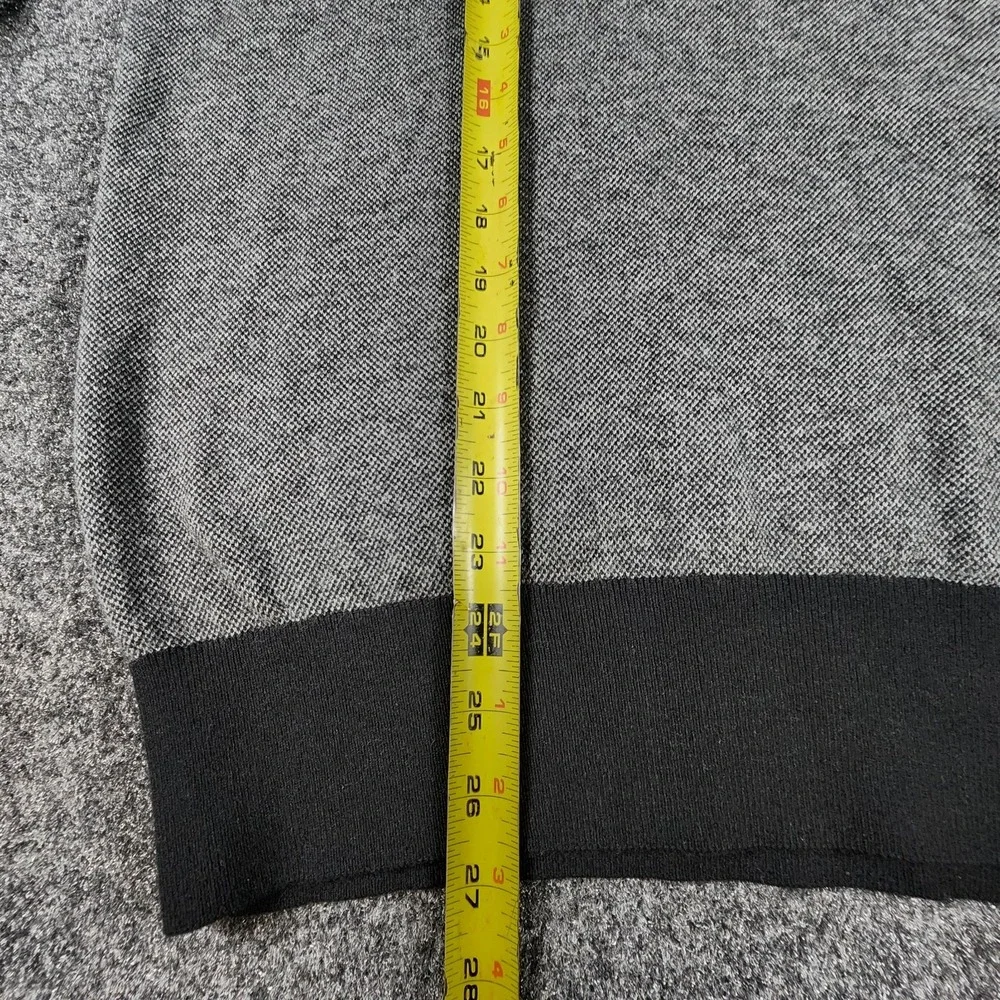 Banana Republic Men's‎ Size M 1/4 Zip Sweater Silk Blended Dark Gray & White